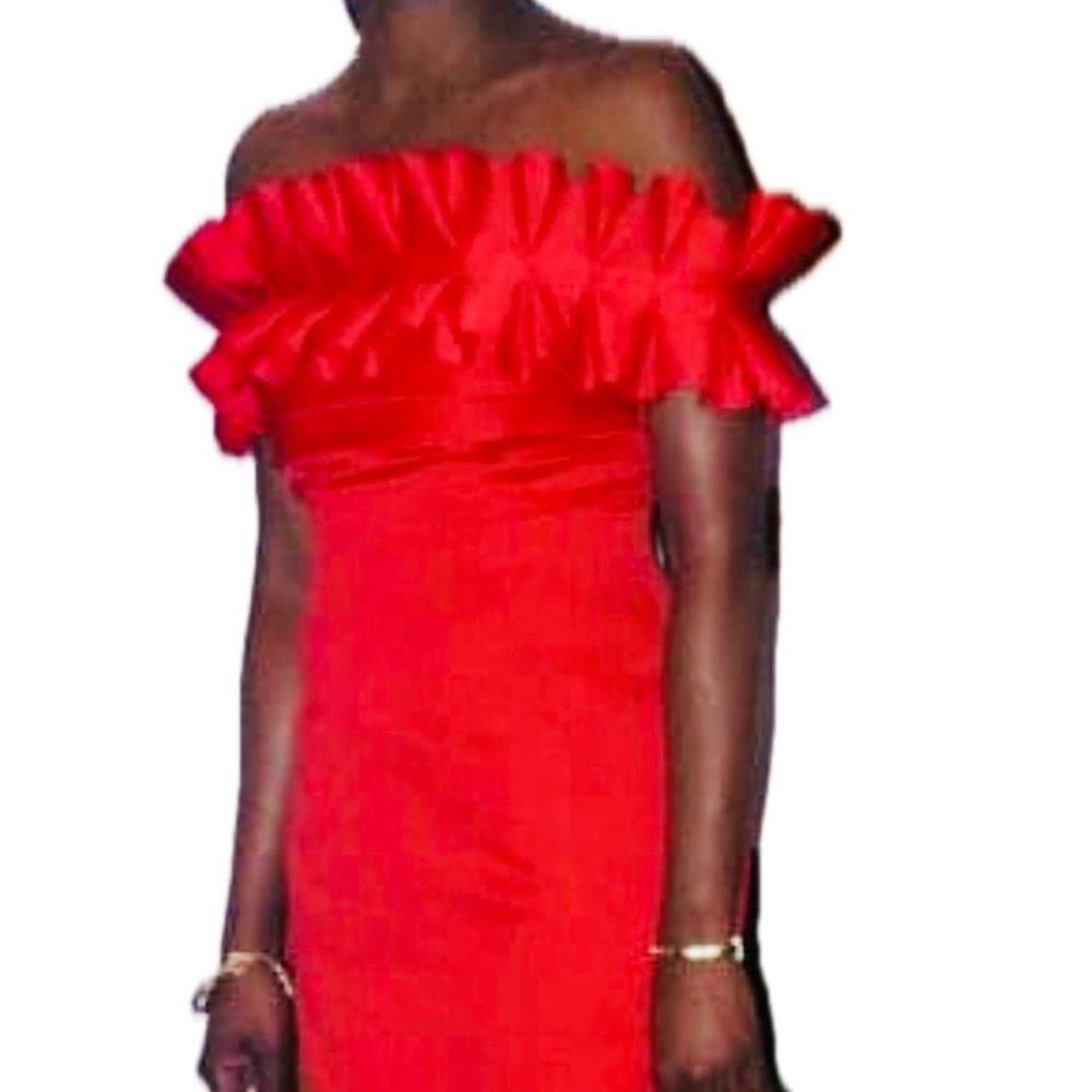 Red Bari Jay Bridesmaid Dress Size 8